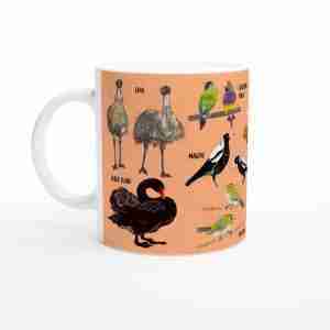 Australian birds mug with 12 iconic bird designs