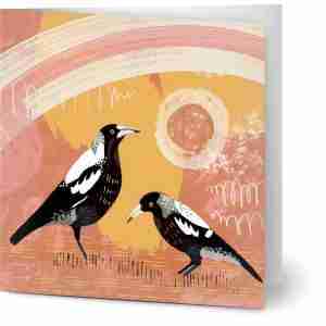 Australian Magpies greeting cards