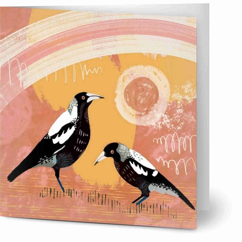 Australian Magpies greeting cards