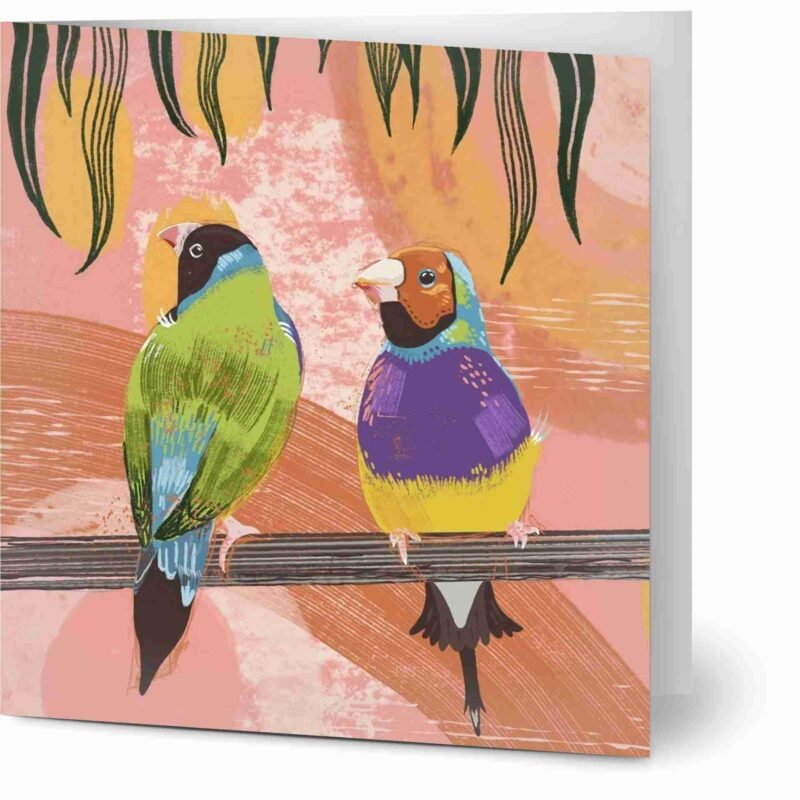 Gouldian finches greeting cards