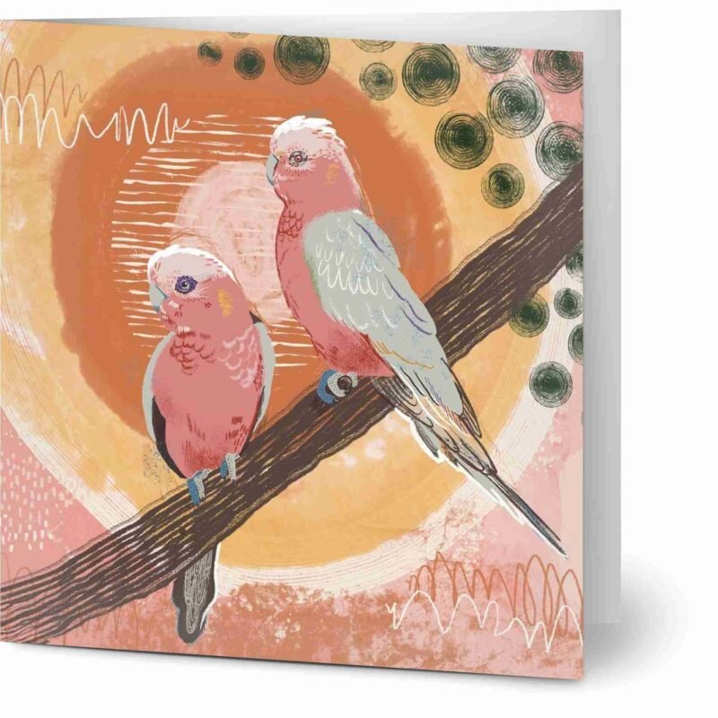 Pink galahs greeting cards